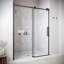 Porte de douche coulissante sans cadre 60 po x 76 po Serraia avec verre trempé traité 5/16 po CrystalTech, quincaillerie noir mat-120910452-120910453