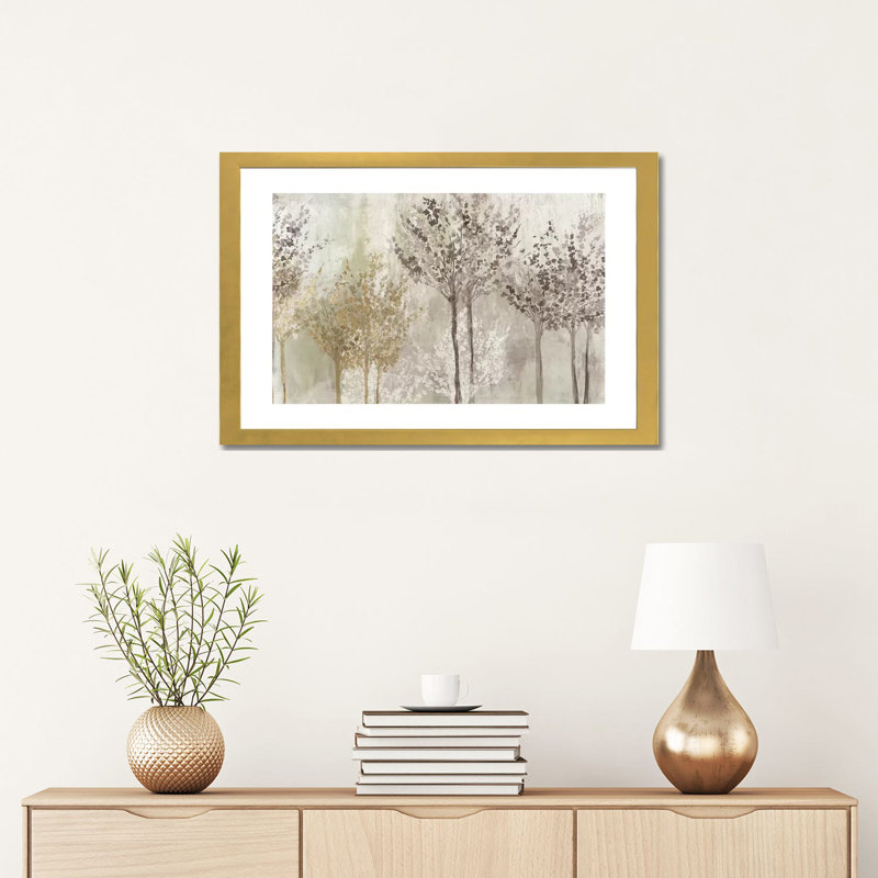 «Every Morning I» par Allison Pearce - reproduction d'art, Papier encadré doré, Blanc, H 16 po x l 24 po x P 1 po