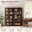 Aadam  Modern 72" Tall Bookcases With Metal Base And Adjustable Shelves, Library Book Shelf With Storage Cabinet And Open Book Shelfs, Wood Bookshelves For Home Office, Living Room-1034886229-1014579173