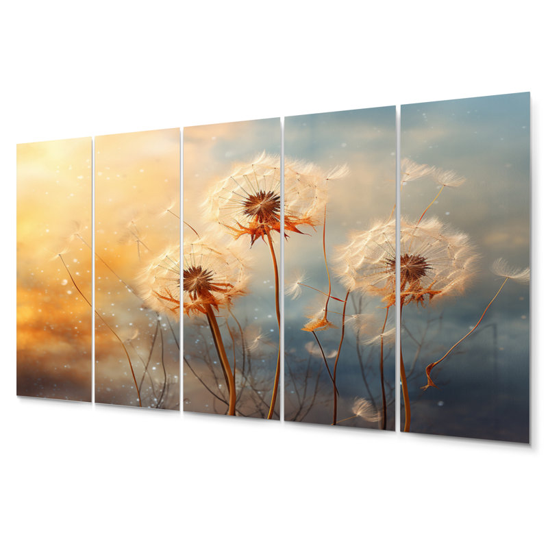 Orange Dandelion Dreams II Cities & Countries Wall Decor on Metal