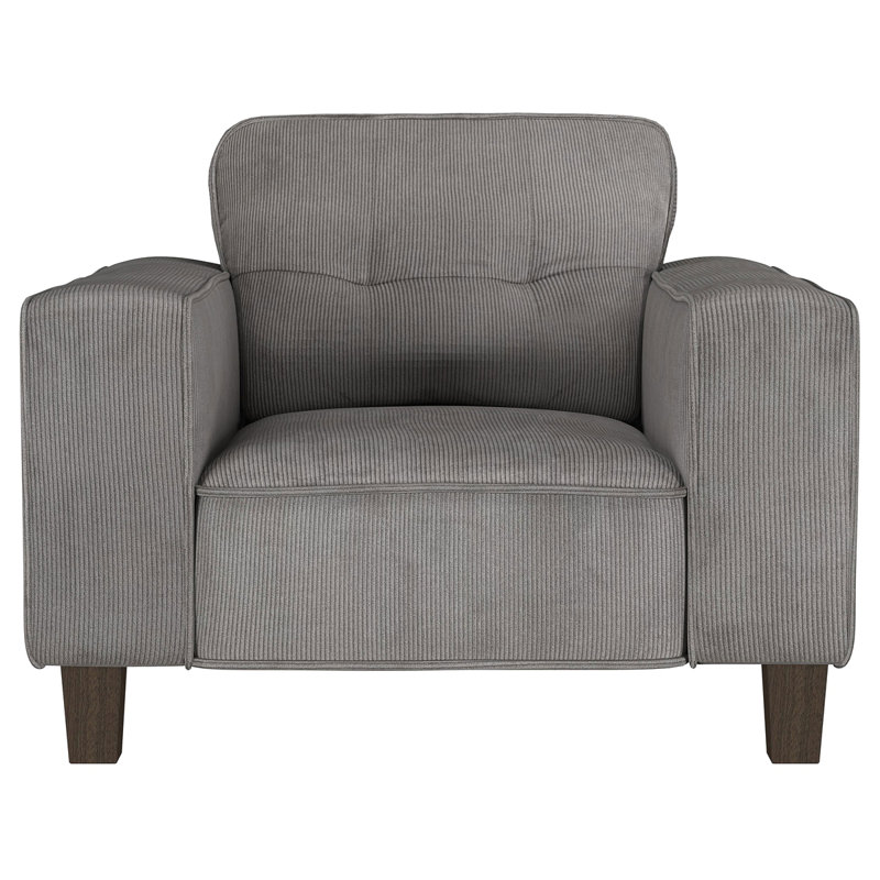 Fauteuil d'appoint capitonné Dana, Gris anthracite