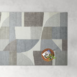 Linn Gallery Hand Tufted Abstract Area Rug in Gray