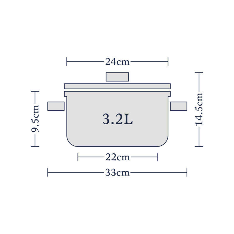 Stellar 1000 18/10 Stainless Steel Casserole Dish, 3.2 L