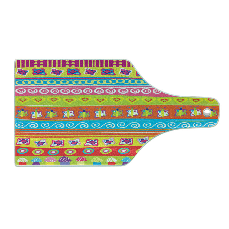 Multicolore planche à découper en verre trempé Ambesonne