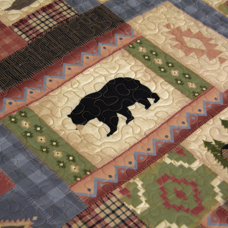 Rustic Multicolor Reversible Polyester Throw Blanket 50" x 60"
