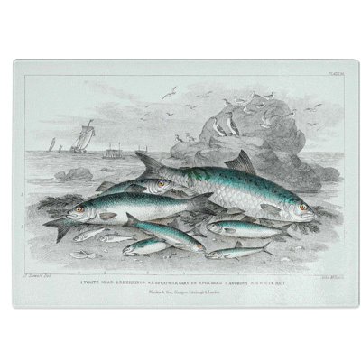 Tempered Glass Beached Fish Chopping Board