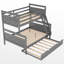 Lit superposé simple au-dessus d'un lit double avec lit gigogne Ewel par Harriet Bee-970816766