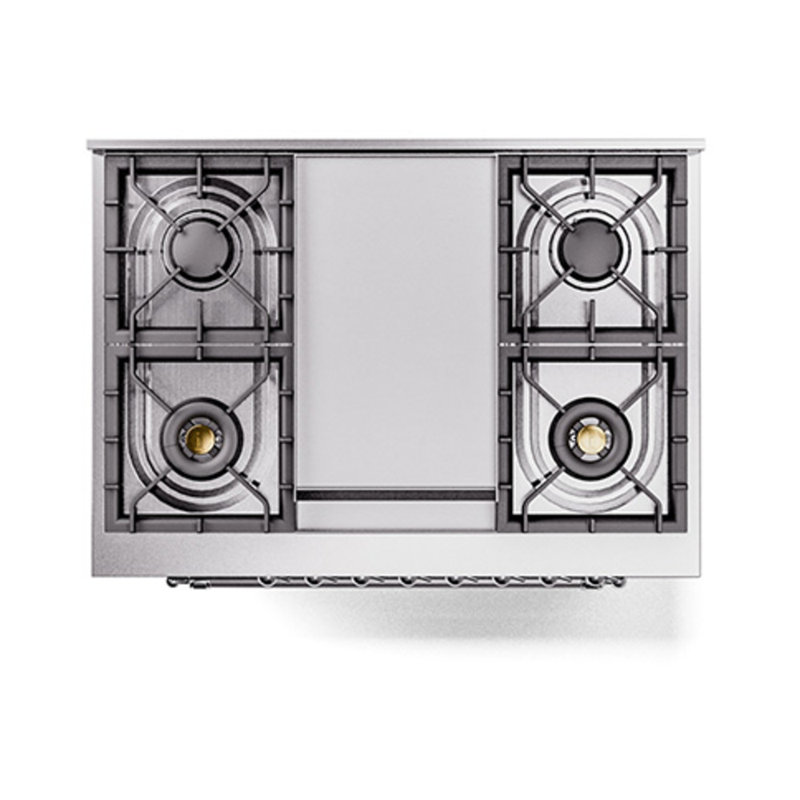 ILVE Nostalgie II Noblesse 36 in Dual Fuel Range, Emerald Green/Chrome, Liquid Propane