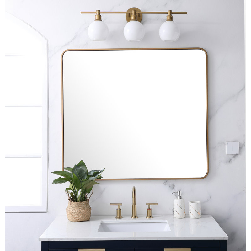 Miroir mural Sabine, 40 po x 36 po, Laiton