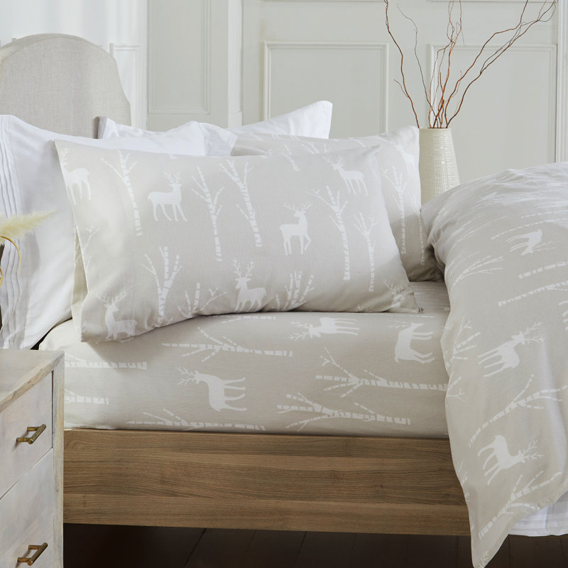 Mumtaz Flannel Sheet Set, King Sheet Set with Fitted Sheet and 2 Pillowcases
