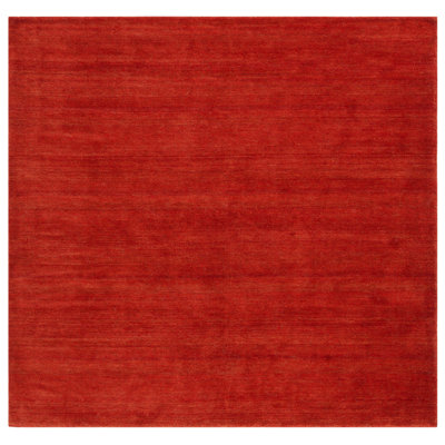 Ewen Hand Loomed Wool/Cotton Solid Color Rug in Red