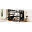 Lit mezzanine double avec rangement et bureau en métal noir, garde-robe inclus, pour les adolescents adultes, bureau en métal robuste, adultes-1604030023