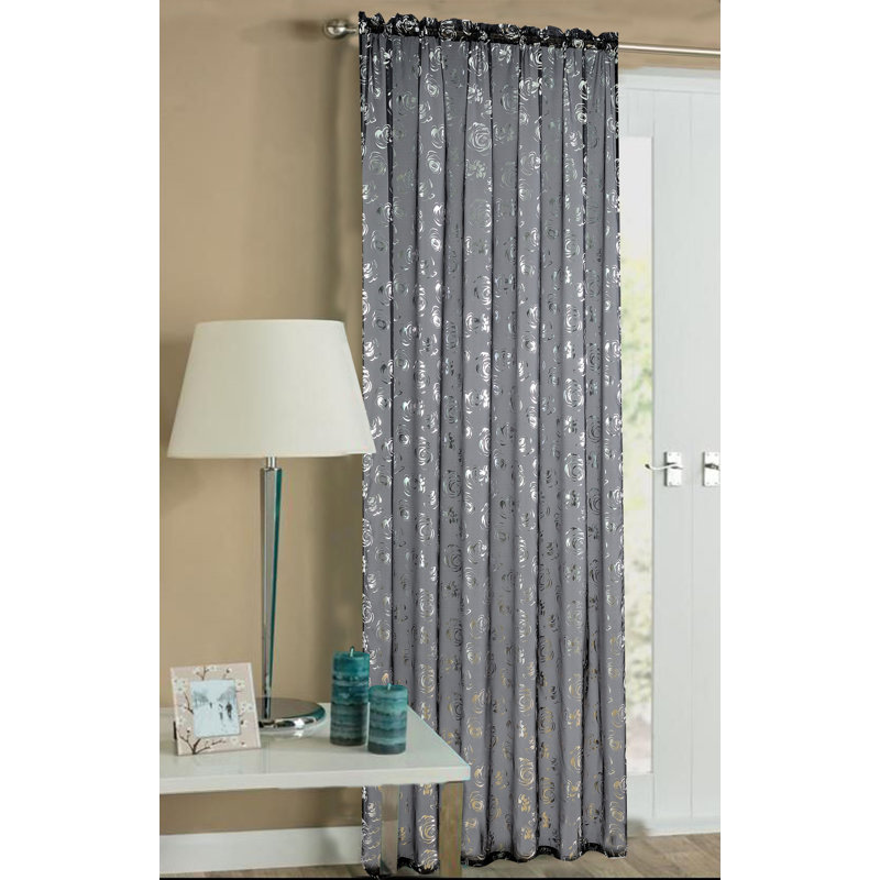 Caskie Curtain Single Panel, Black