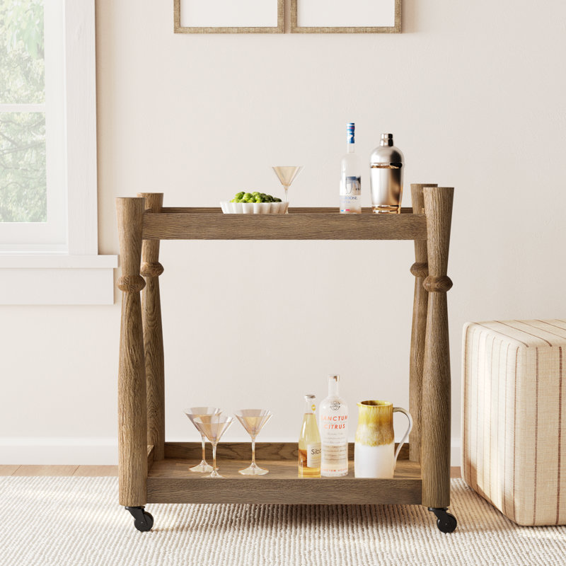 Clemensia Solid Wood Bar Cart