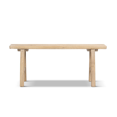 Banc Linden 47 po en orme massif recyclé, brun naturel clair