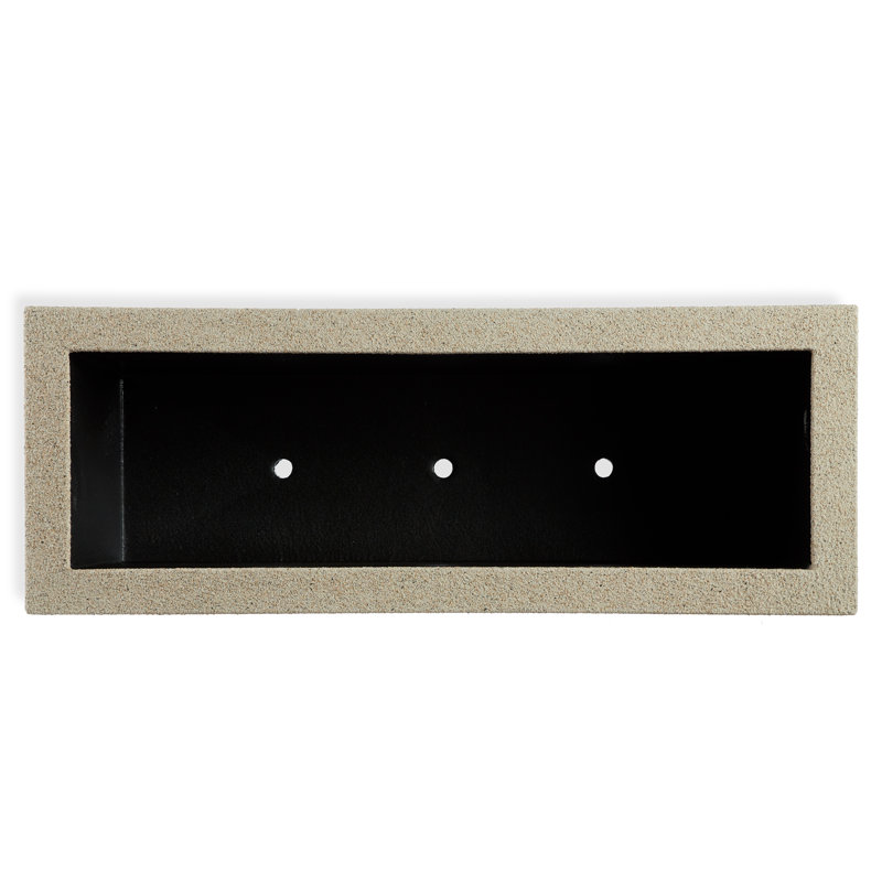Milan Tall Polymer Box, 19"H x 46"W x 17"D, Sandstone Granite