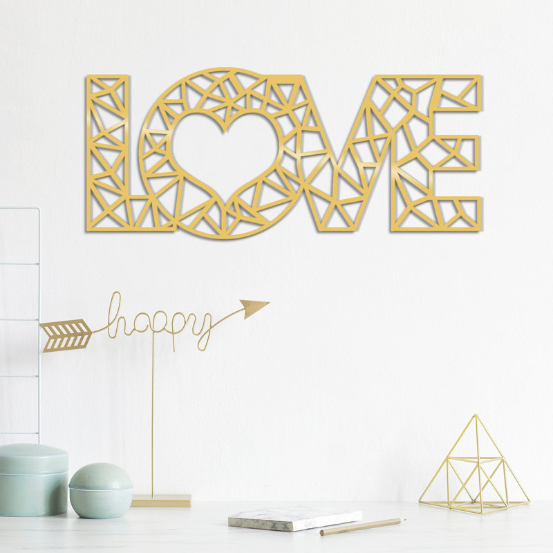 Elegant Gold Decorative Metal Wall Accessory, 19.7 x 7.9 inches | 100% Metal, Thickness: 0.06 inches | Easy Wall Mounting with Back Piece | Perfect for Home Decor, Living Room, Office Spaces, and Modern Interiors