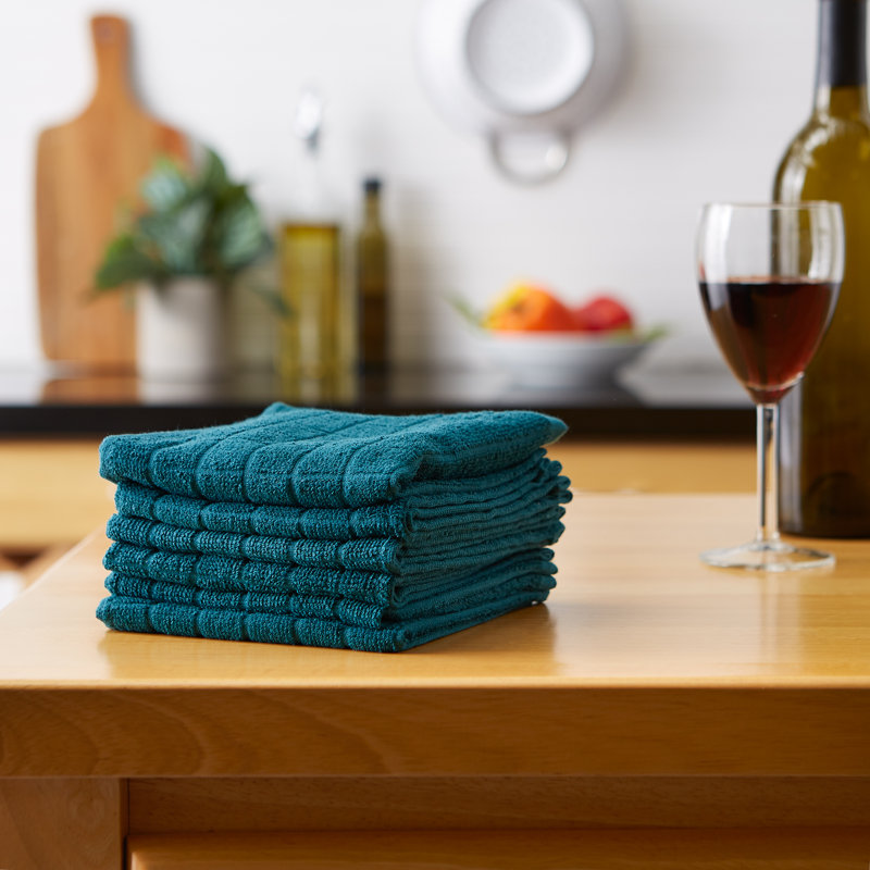 Waffle Dish Cloth Kitchen Towel, Teal