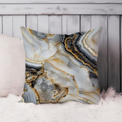 Abstract Gray Marble Geode Pattern VI Modern