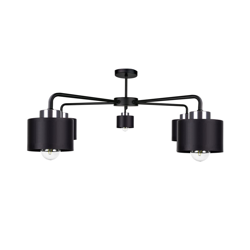 Joaquina Flush Mount, Black, Black/Silver