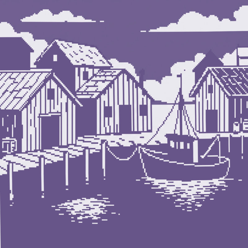 Rideaux de douche Pixel Art, L 70 po x H 72 po, Dark Purple Light White