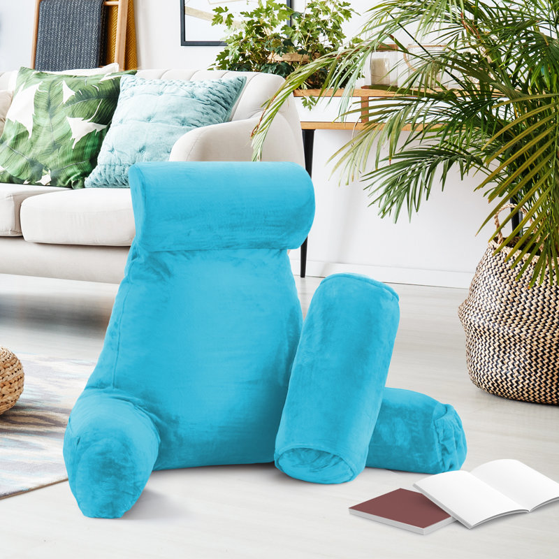 Nestl Reading Back Pillow For Reading & Bed Rest, 22" H x 36" W x 13" D, Beach Blue
