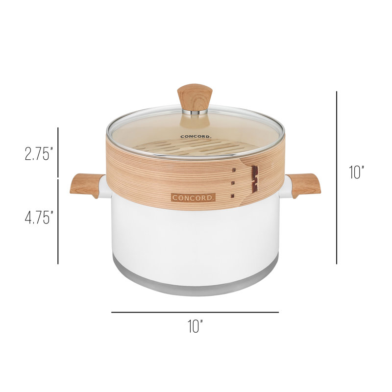 Batterie de cuisine en acier inoxydable Concord, Neige / bambou