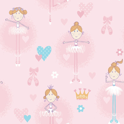 Just 4 Kids 2 Ballerina Design 33' L x 21" W Wallpaper Roll