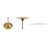 17" Mercury Glass Table Lamp Gold, On/Off Switch 60" Clear Cord
