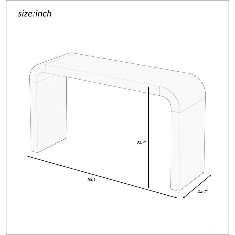 Table d'entrée minimaliste en placage d'acacia avec deux pieds, conception élégante et élégante, convenant aux intérieurs modernes