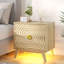 2-Drawer Bedside Table With Built-In Outlets And Human Sensor Light-1902877278