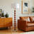 64'' 2-Lights Sculptural Wooden Traditional Floor Lamp-891377294
