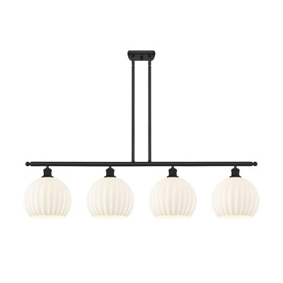 Ballston White Venetian 4 Light Stem Hung Island Light