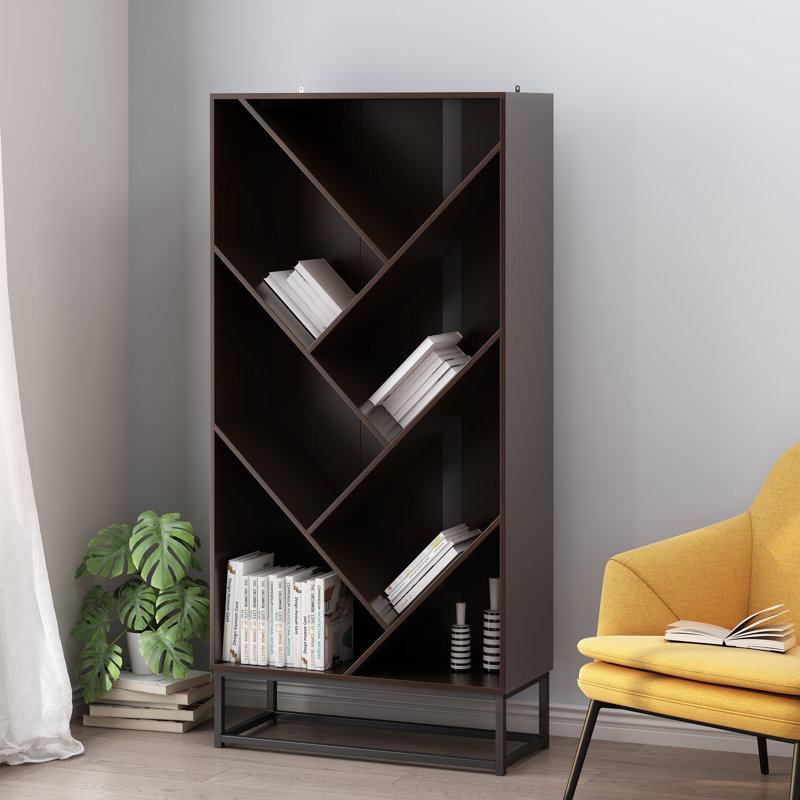 Wurtz Geometric Bookcase, Dark Gray