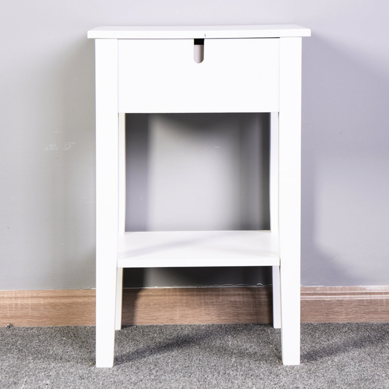 Table de rangement blanche pour chambre à coucher - Améliore le confort et permet d'économiser de l'espace dans le salon