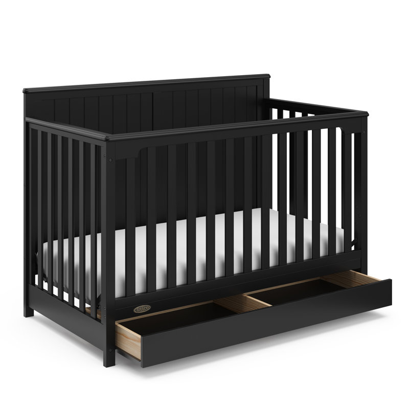 Lit de bébé convertible 5-en-1 Hadley, Noir, Lit à barreaux