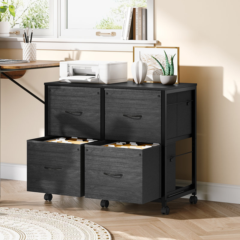 Classeur en bois 30 po P2, Black