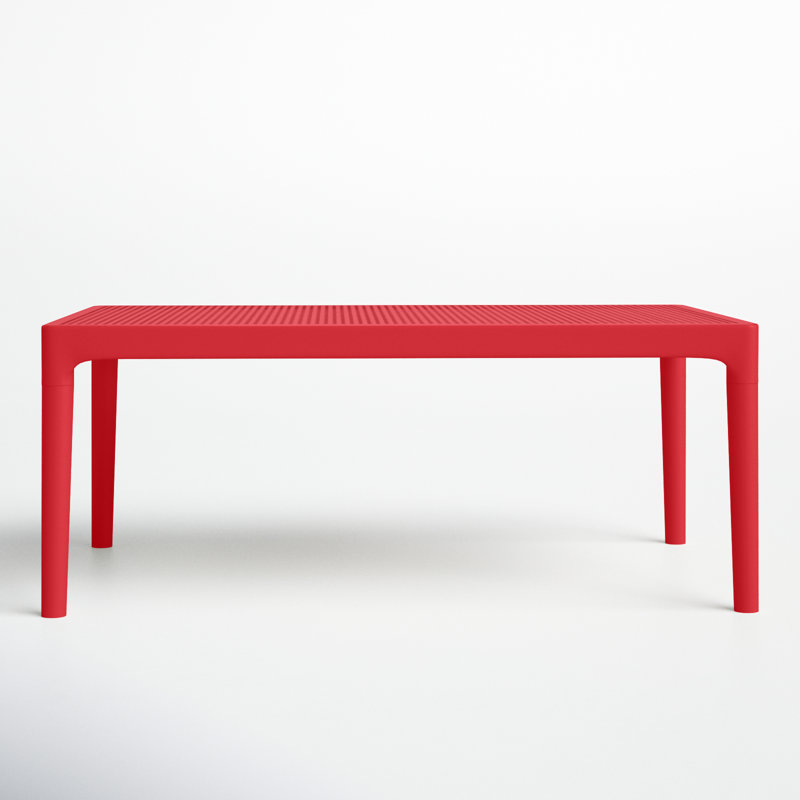 Farrah Rectangular Outdoor Coffee Table , 23.6'' in. W 19.6'' in. D, Red, 23.6"W x 15.7"H x 39.4"L