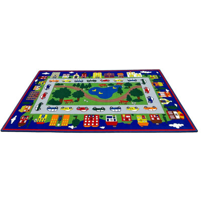 KidCarpet.com Around Town Road Play Mat Rug, 7'6"x12' Rectangle