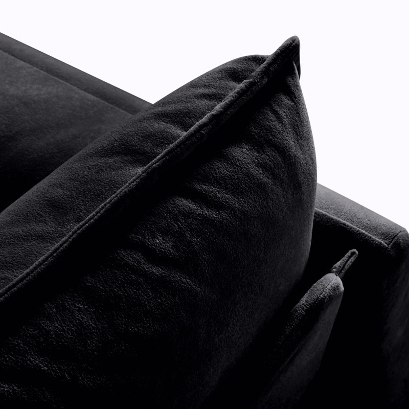 Fauteuil surdimensionné de 107,5 cm (42,32 po), coussin moderne en chenille avec oreiller inclus, assise profonde idéale pour la chambre et le salon, canapé d'angle modulaire, fauteuil noir, ensemble rembourré, appartement séduisant.