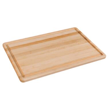 Farberware Maple Wood Cutting Board with Juice Groove and Handles 14X20X0.75-inch