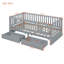 Lit de jour simple en bois avec garde-corps et 2 tiroirs de rangement - lit de jour convertible et lit de jour, lit pour enfant blanc-811229045-811229054