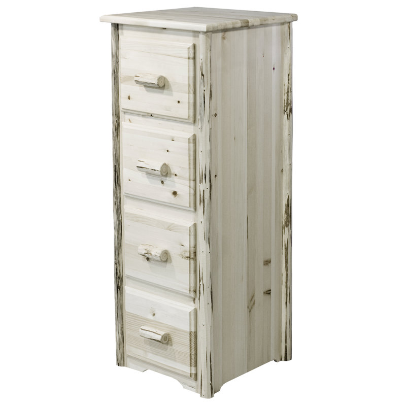 Tustin 23'' Wide 4 -Drawer Solid Wood File Cabinet, Lacquered