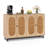 50" Buffet Cabinet with 4 Rattan Doors Adjustable Shelves Metal Legs Dining Room