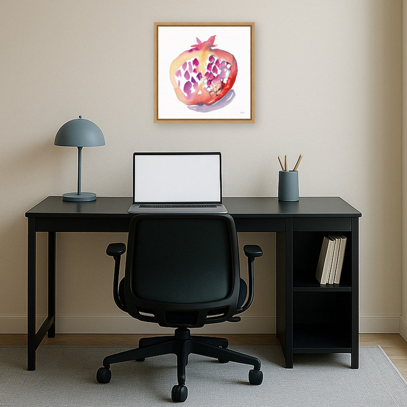 «Pomegranate» par Kristy riz, reproduction d'art sur toile encadrée, 16 x 16