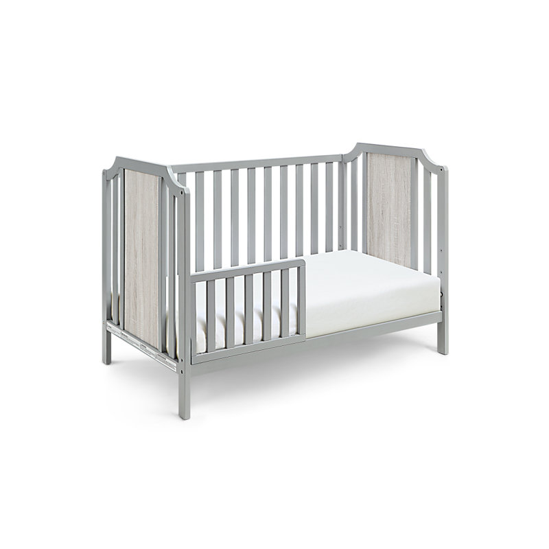 Brees Island 3In1 Convertible Crib Black/Brownstone, Gray