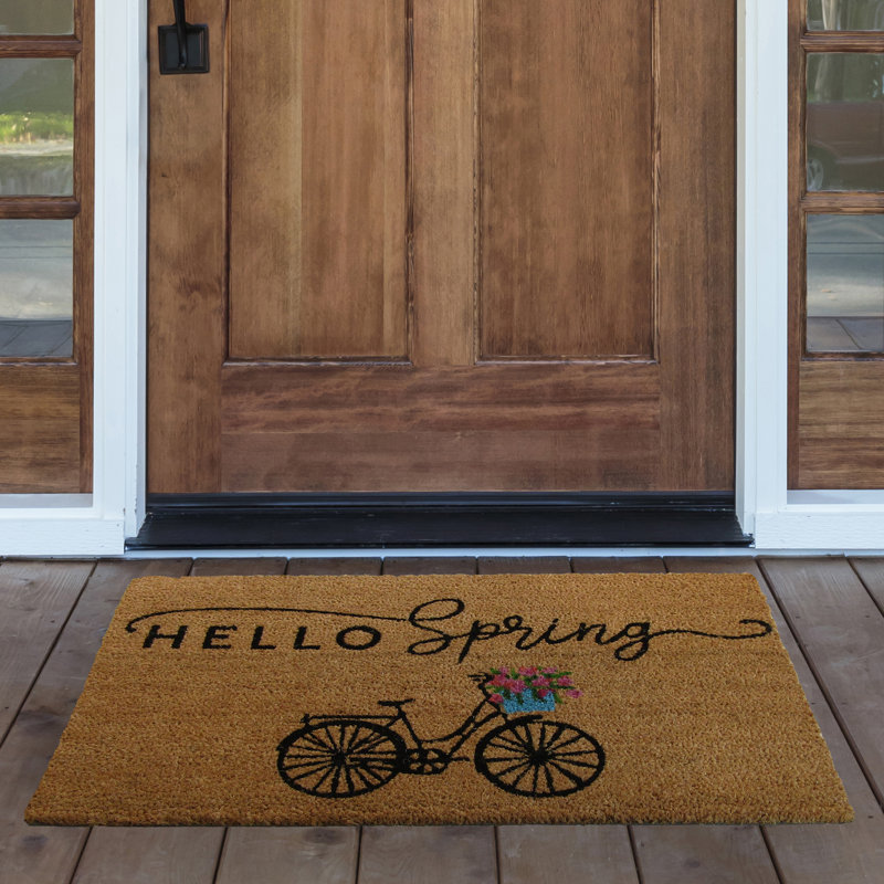 Coco 30 po x 18 po hello spring vélo tapis d’extérieur antidérapant pour l’intérieur Kunkel