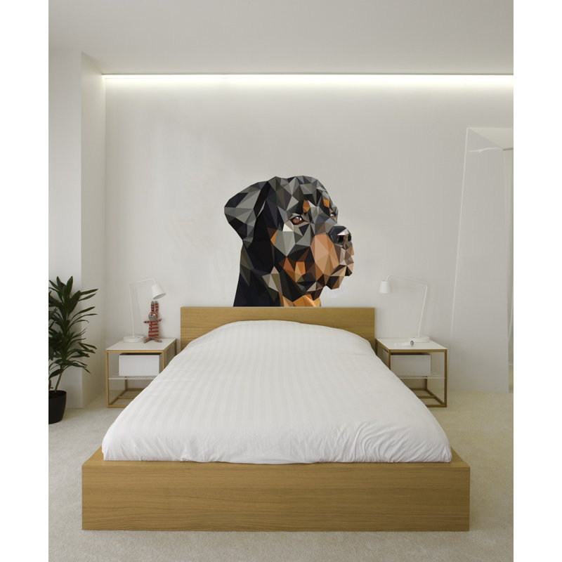 Décalcomanie murale polygonale Rottweiler Dog, H 33 po x l 36 po