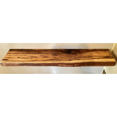 Maple Solid Wood Floating Shelf with Live Edge Steel Oak Size: 2 H x 30 W x 12 D