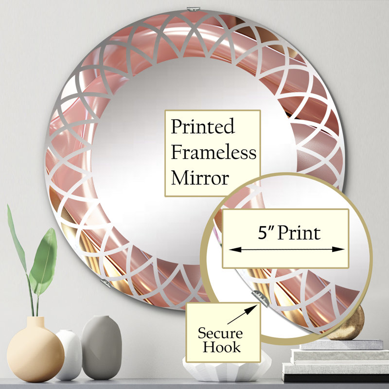 Nysta - Miroir mural moderne rond, 24 po x 24 po